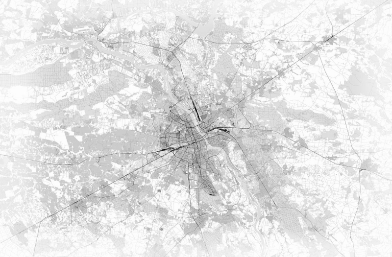 Fototapeta ścienna WARSZAWA MAPA TAPETA Na ścianę