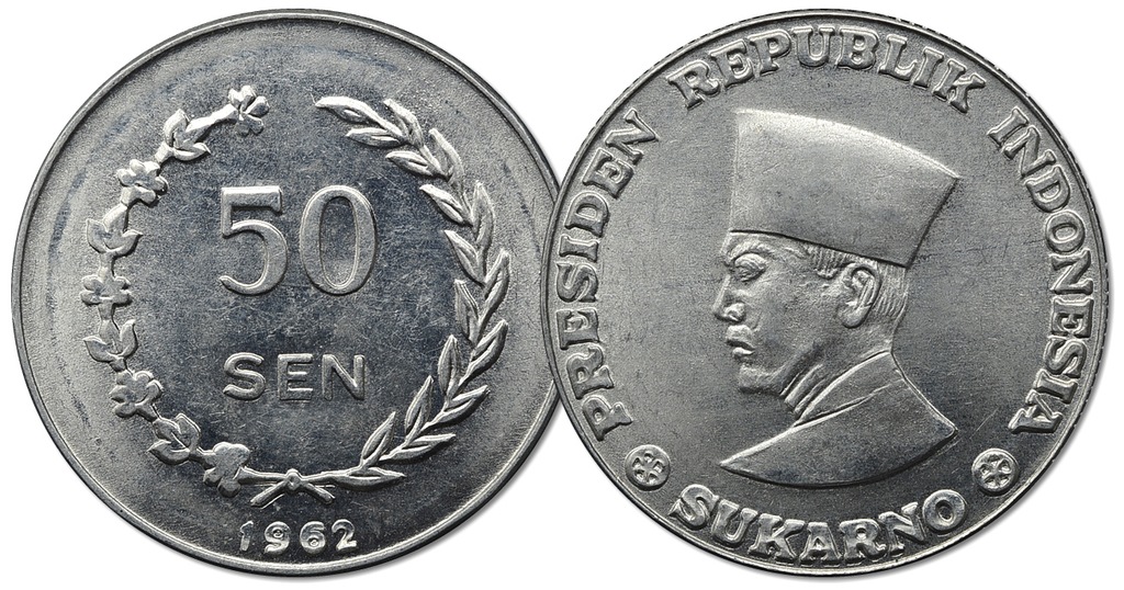 8.INDONEZJA, IRIAN ZACHODNI, 50 SEN 1962 SUKARNO