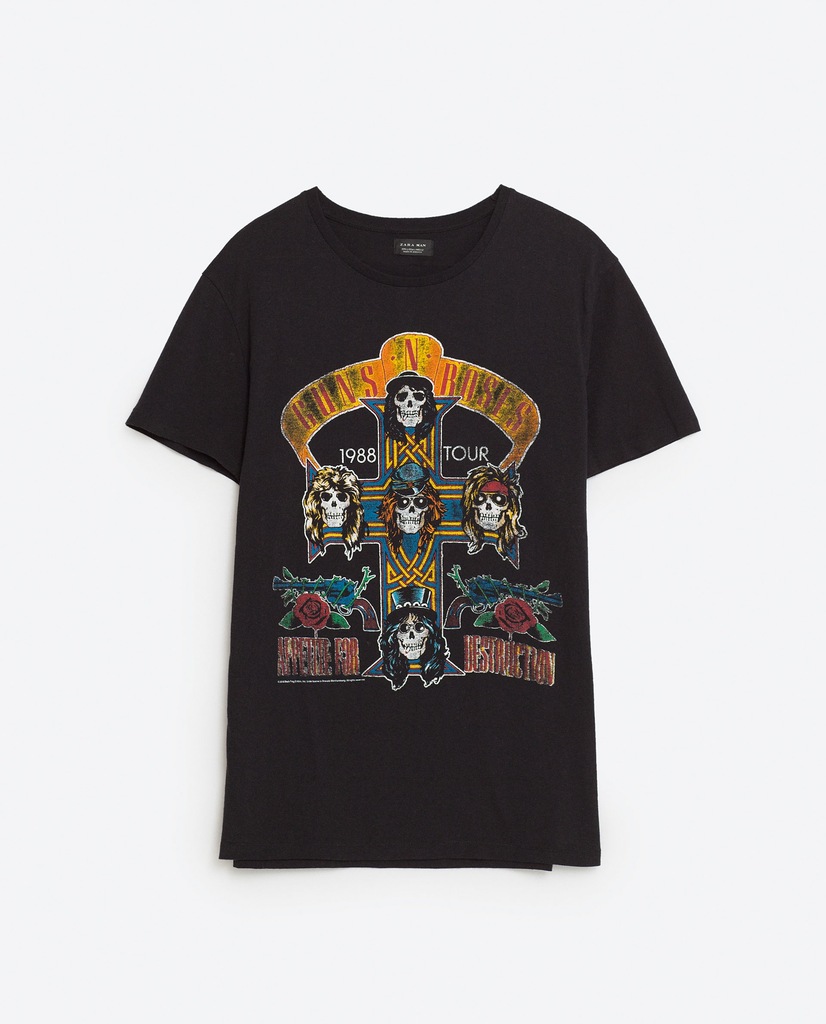 Czarny T-shirt Guns N Roses S Zara - 7666478121 - oficjalne