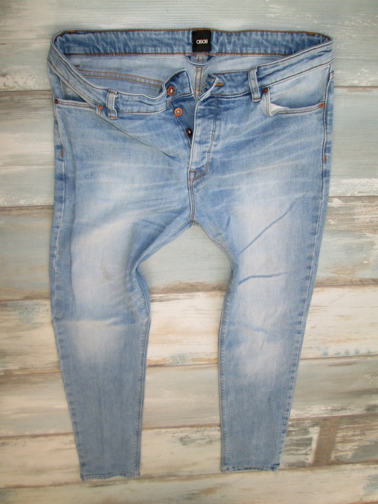 ASOS przecierane jeans męskie RURKI W34L32
