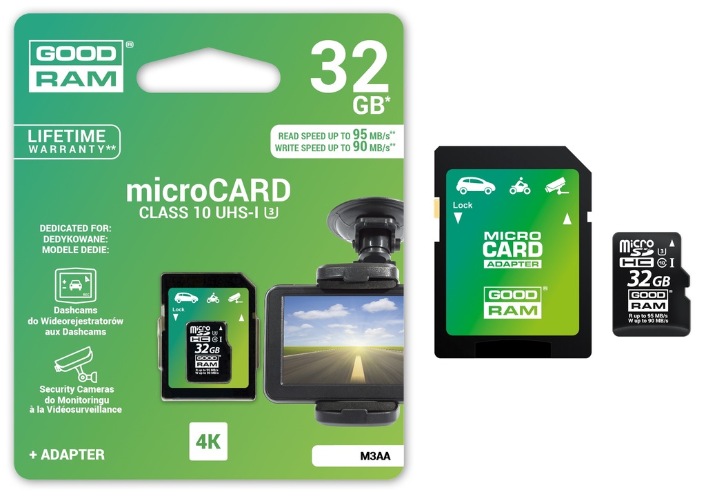 KARTA MicroSDHC GOODRAM 32GB MLC U3 95/90 MB/s KCE