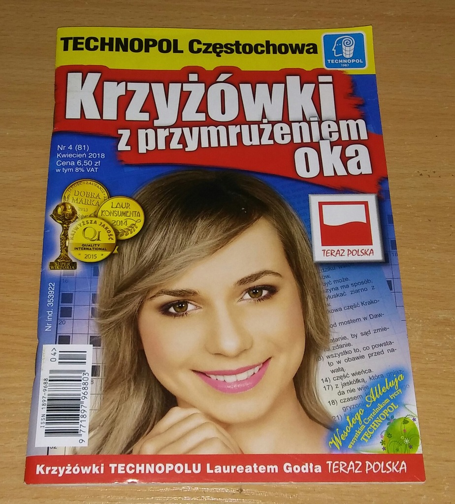 Krzyżówki Z Przymrużeniem Oka Nr 30 KRZYŻÓWKI Z PRZYMRUŻENIEM OKA TECHNOPOL 4/2018 - 7312931082 - oficjalne