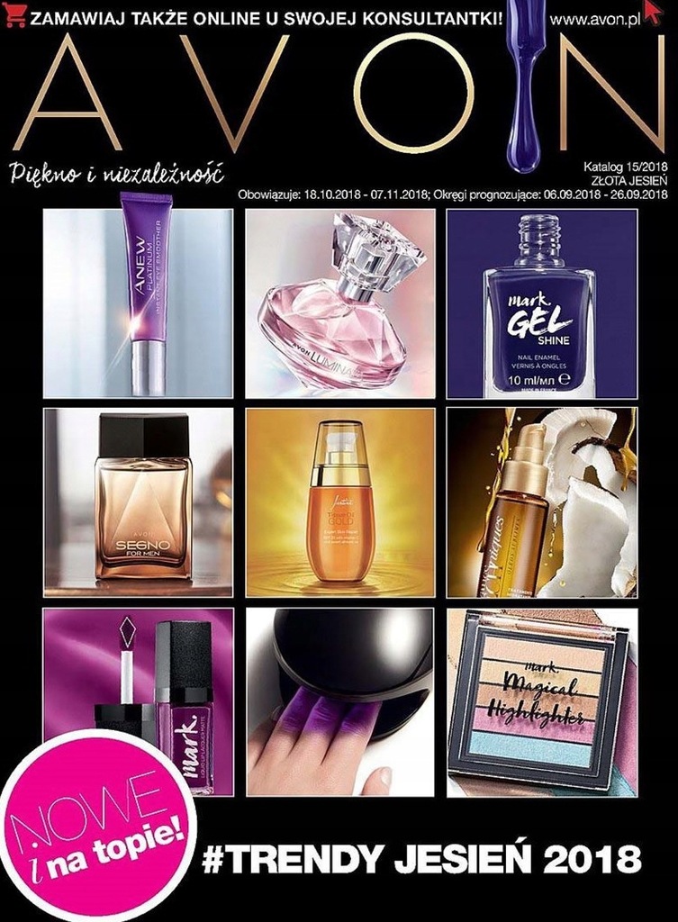 AVON KATALOG Avon 15/ 2018 ZŁOTA JESIEŃ 5 SZTUK