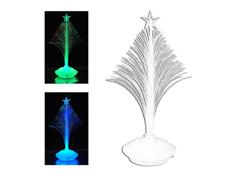 Świecąca CHOINKA LED ZNICZ światłowód 28cm RGB