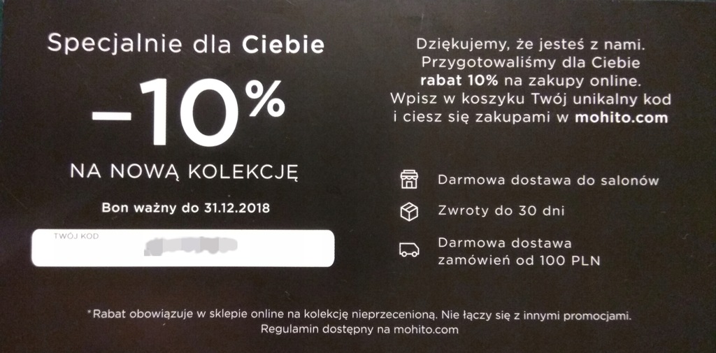 Mohito kupon, kod rabatowy rabat -10%