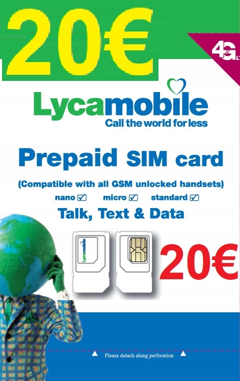 Karta SIM bez rejestracji Lycamobile HISZPANIA+20