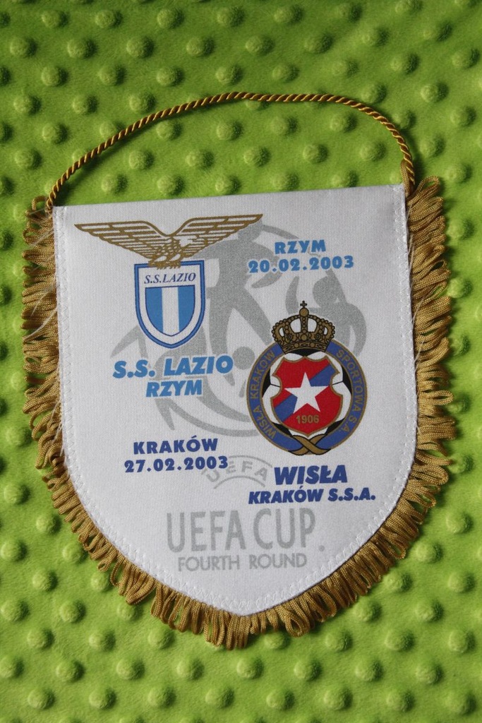 proporczyk WISŁA KRAKÓW - LAZIO RZYM 2003 UEFA!
