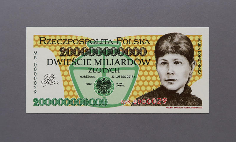 MARIA KONOPNICKA - 200 MLD ZŁ - NAKŁAD 50 SZT.