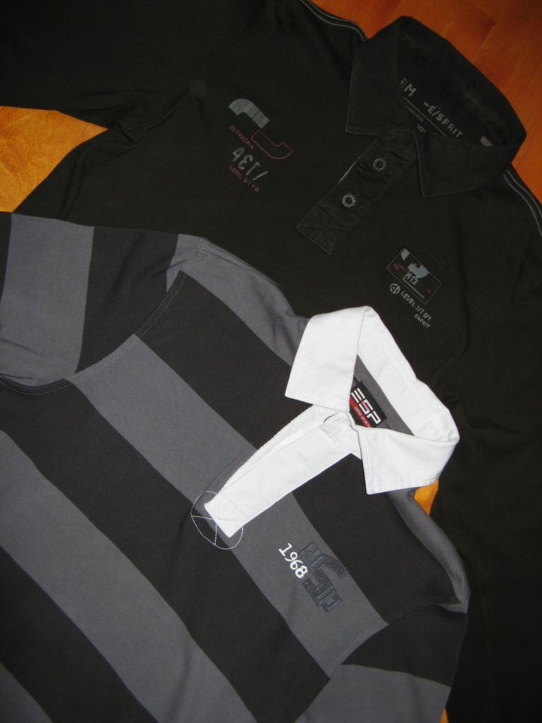 OKAZJA Polo ESPRIT bluza czarna + szara M/L 2 szt.