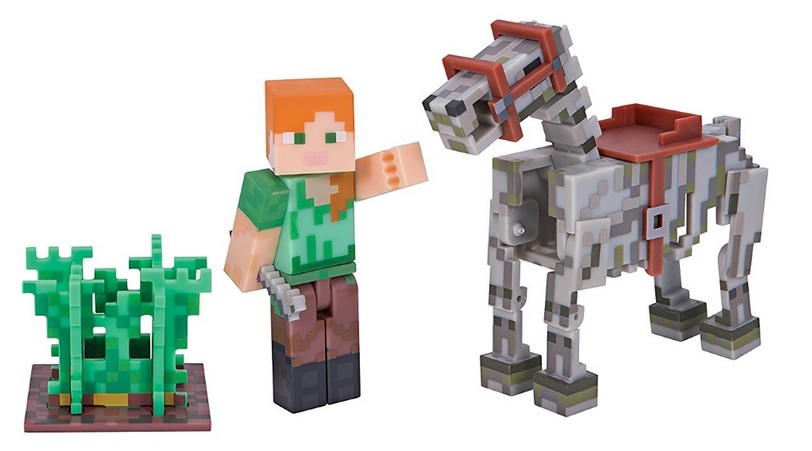 MINECRAFT ZESTAW FIGURKA ALEX KOŃ SZKIELETOR STEVE