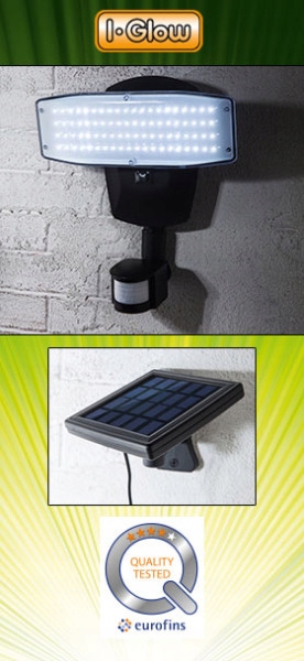 Lampa LED z czujnikiem ruchu i panelem słonecznym
