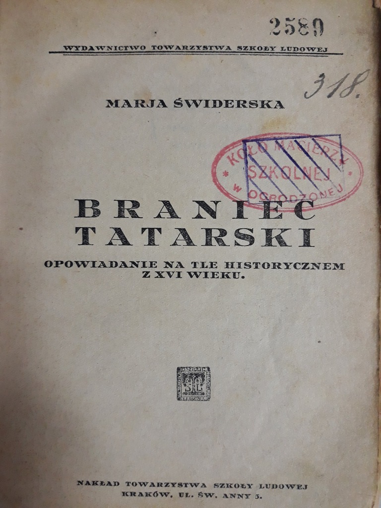 Braniec Tatarski Świderska 1928r