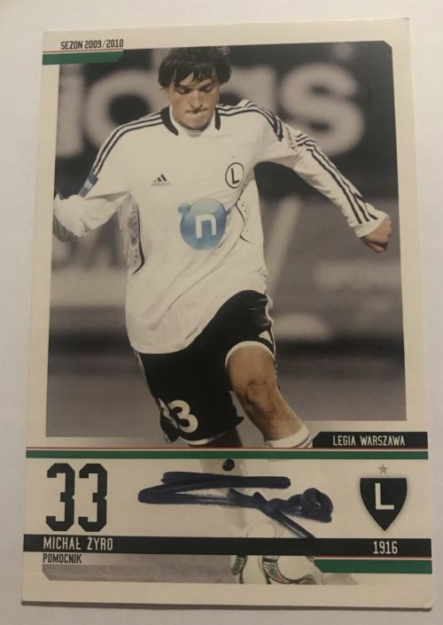 Michał Żyro Legia Warszawa 09/10 autograf