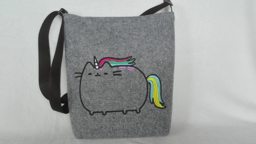 TOREBKA FILCOWA TORBA KOT PUSHEEN UNICORN FILC
