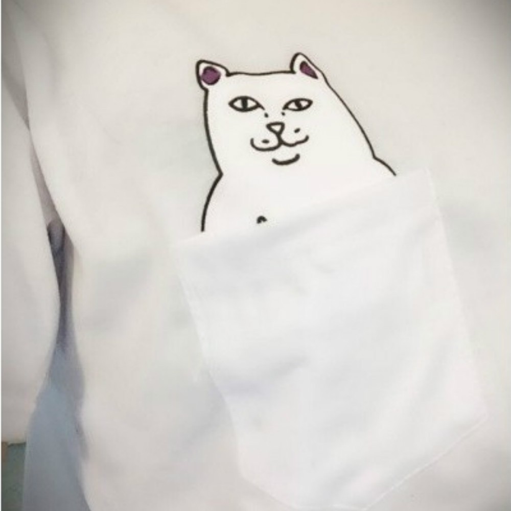 Modny T Shirt Kot Fuck W Kieszeni Kolory Koszulka 7254761397 Oficjalne Archiwum Allegro