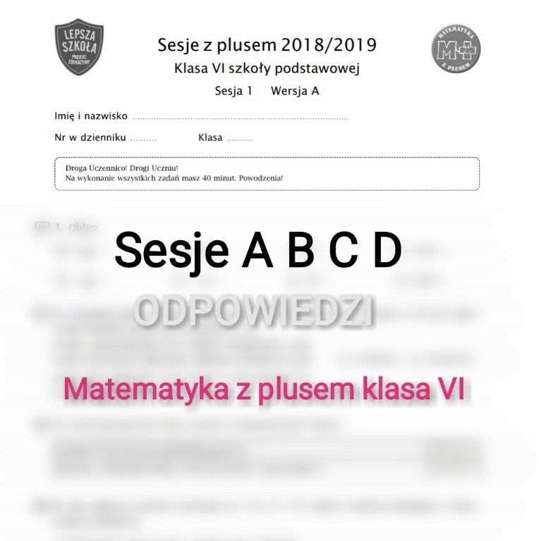 Sesja Z Plusem 1 Gimnazjum Matematyka Matematyka z plusem kl 6 sprawdziany sesja - 7583497103 - oficjalne