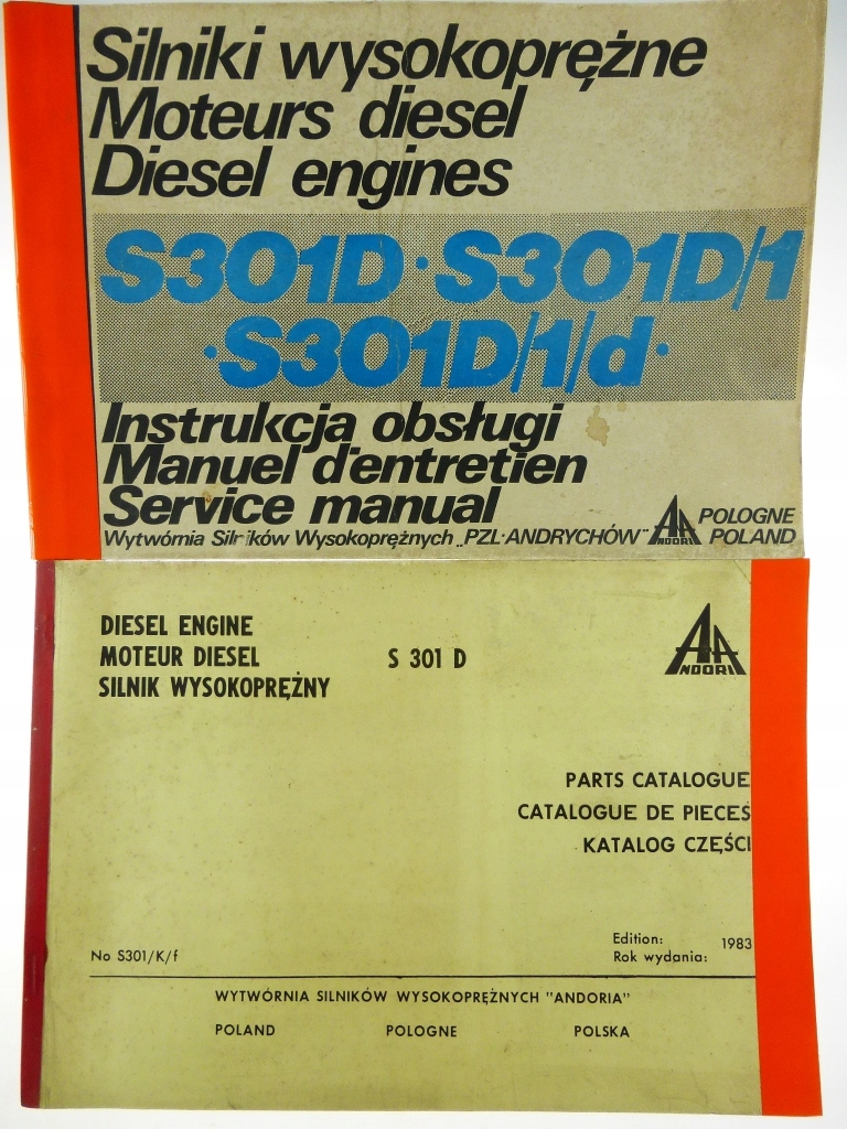 Silniki wysokoprężne S301D Instrukcja + katalog