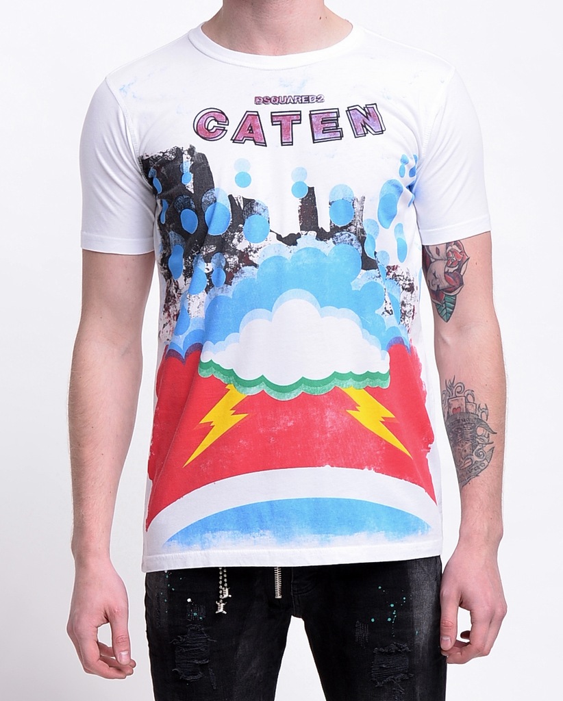 Koszulka T-Shirt Dsquared Caten Kolorowa Slim XXL