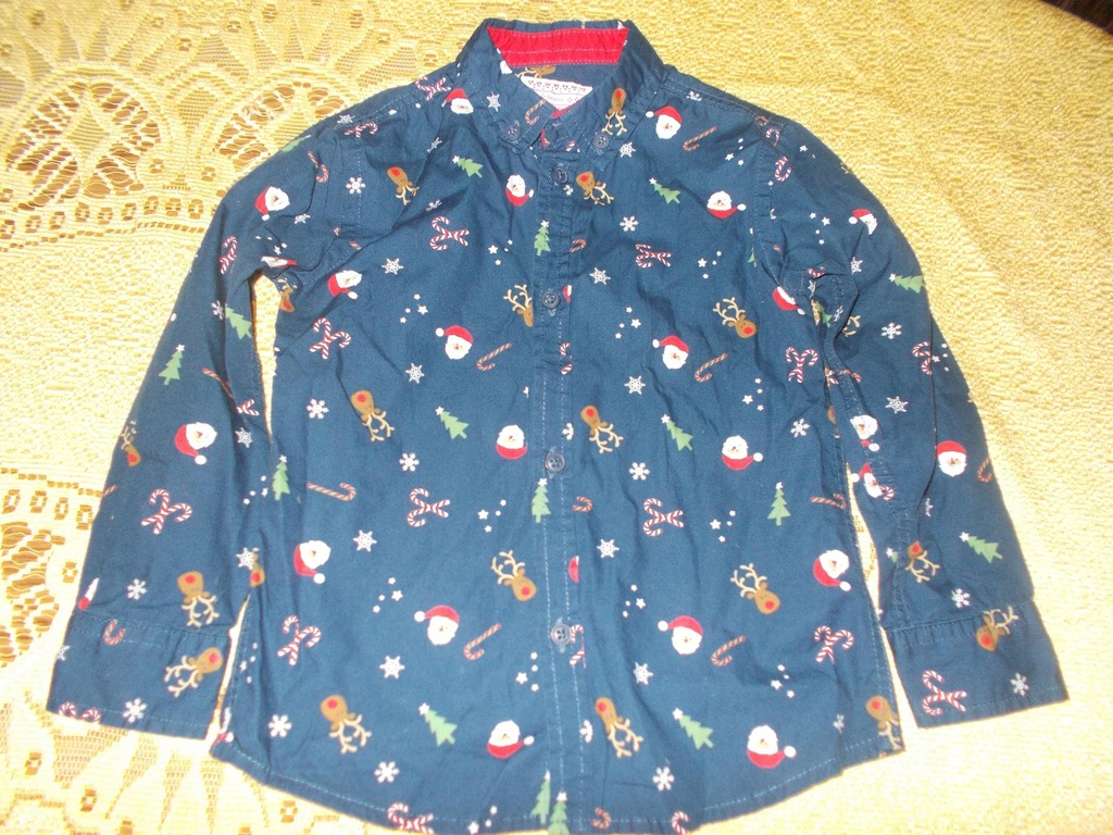 George świateczna koszula Mikołaje 98-104cm