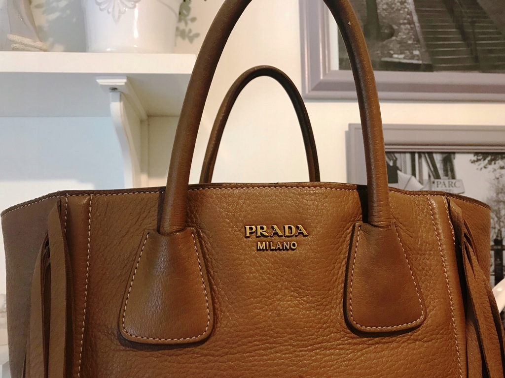 TORBA TOREBKA PRADA FRĘDZLE 100% ORYGINALNA PIĘKNA