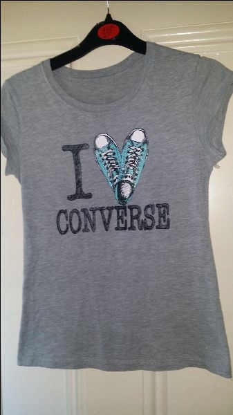 T-shirt damski szary Converse brokat r.XS