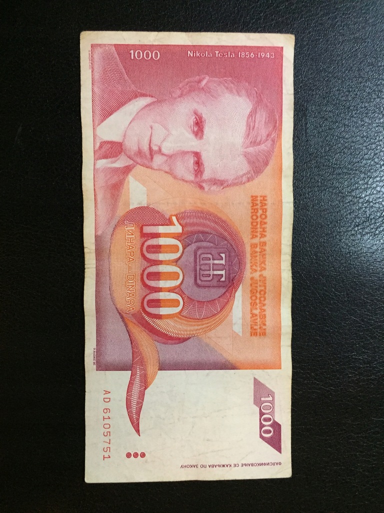 BANKNOT JUGOSŁAWIA 1000 DINAR
