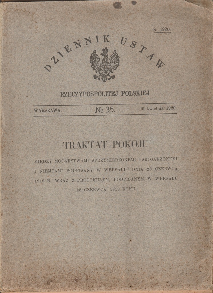 Dziennik Ustaw Rzeczypospolitej Polskiej 1920 R 7723859472 Oficjalne Archiwum Allegro