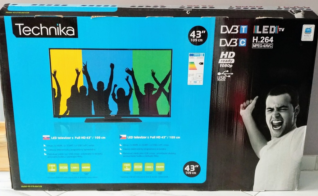 TV LED Technika 43' 43-278-AW15B USB HDMI
