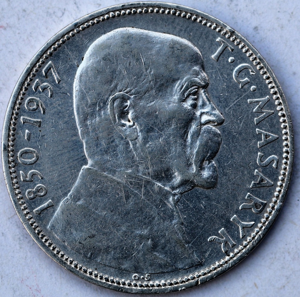 Czechosłowacja - 20 koron Masaryk 1937 r Ag