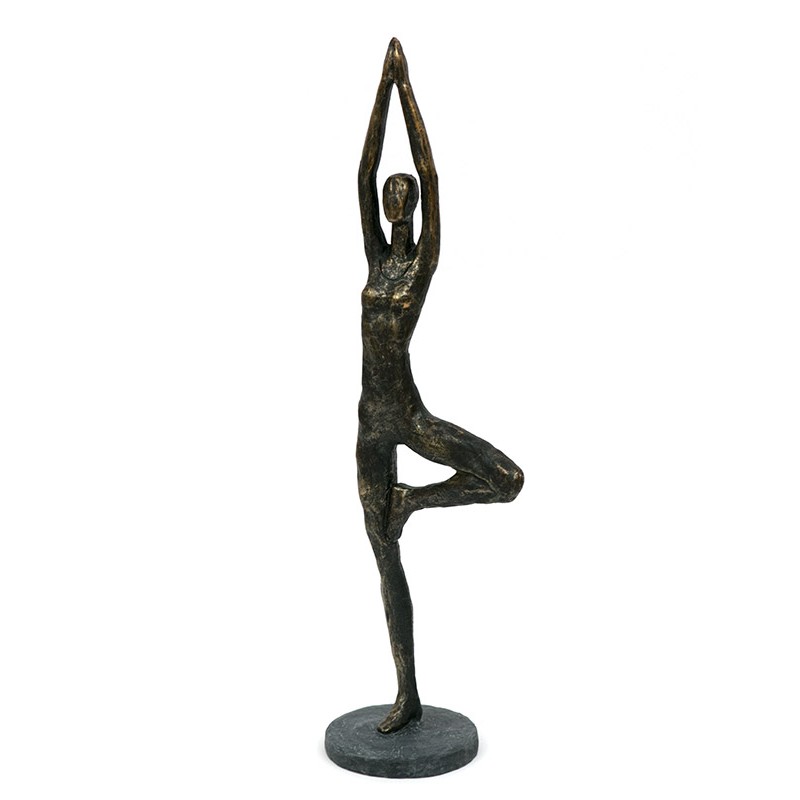 FIGURKA KOBIETA CZARNA ZŁOTA 45x11x8cm BALETNICA