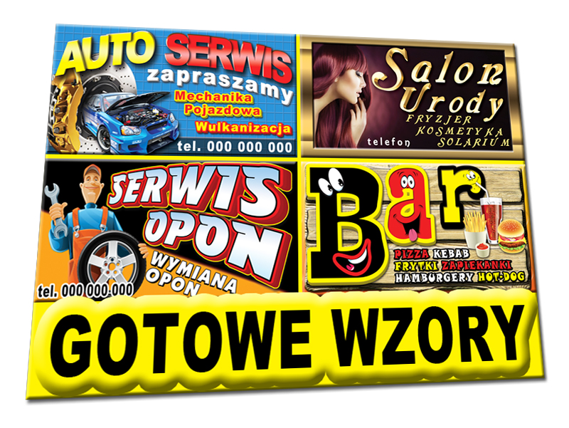 BANER REKLAMA SZYLD folia magnes plakat wizytówki