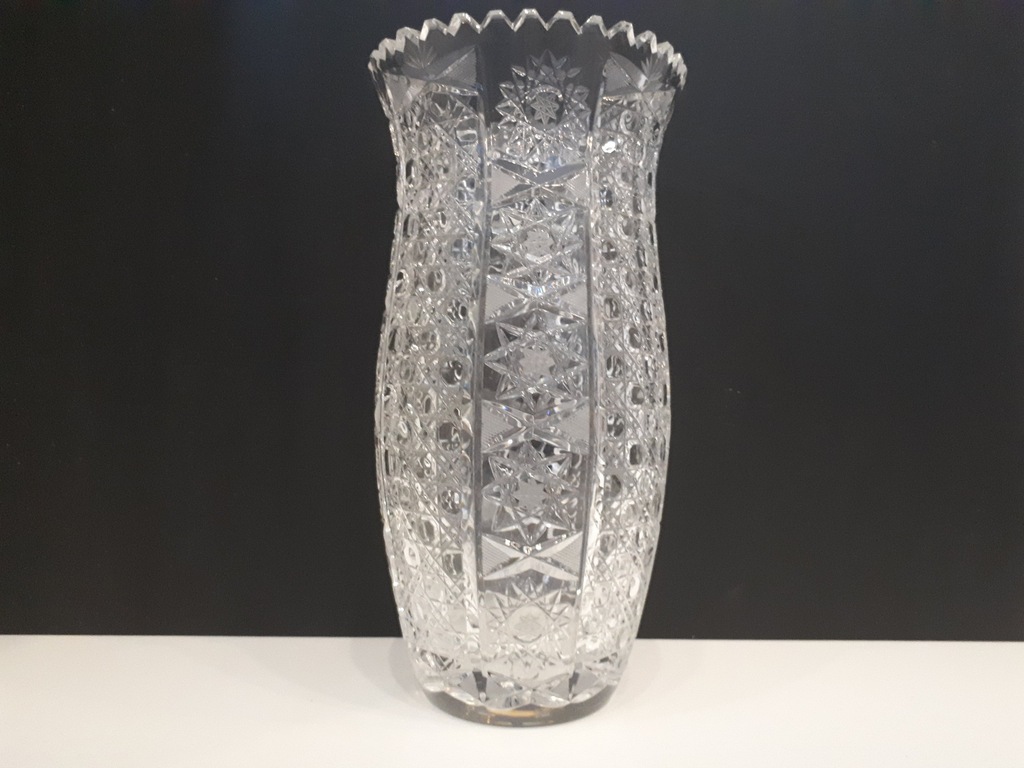Ogromny kryształowy wazon ząbki 29 cm 218/18-2