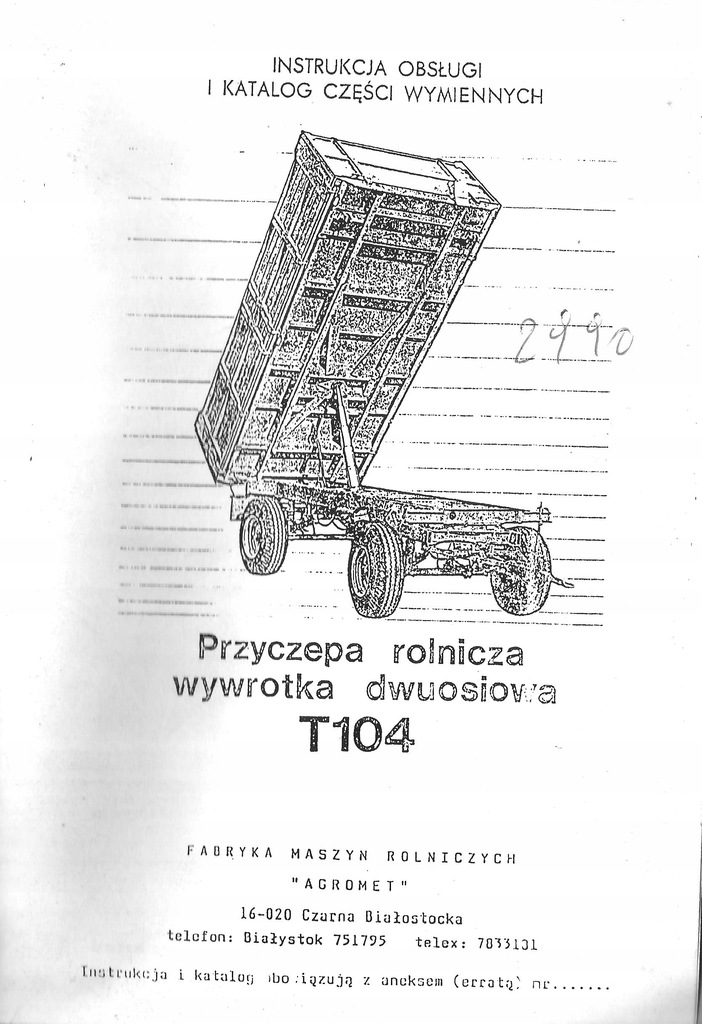 Przyczepa T104 Czarna Białostocka 1994