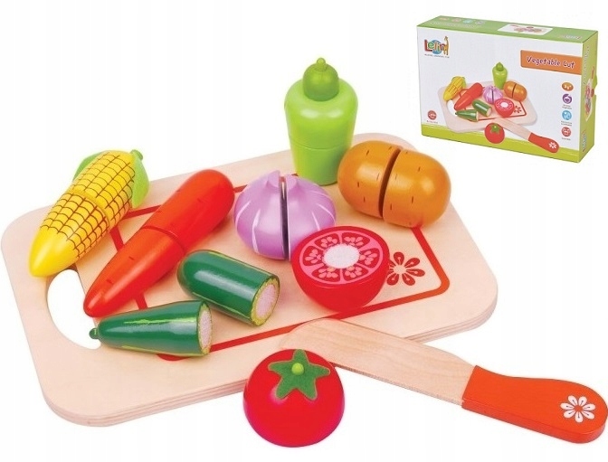 Drewniany zestaw warzyw do krojenia dla dziecka