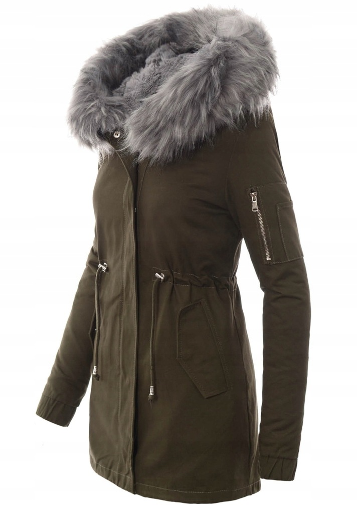 3009 damska parka kurtka 2w1 zimowa zielona 3009 damska parka kurtka 2w1 zimowa zielona