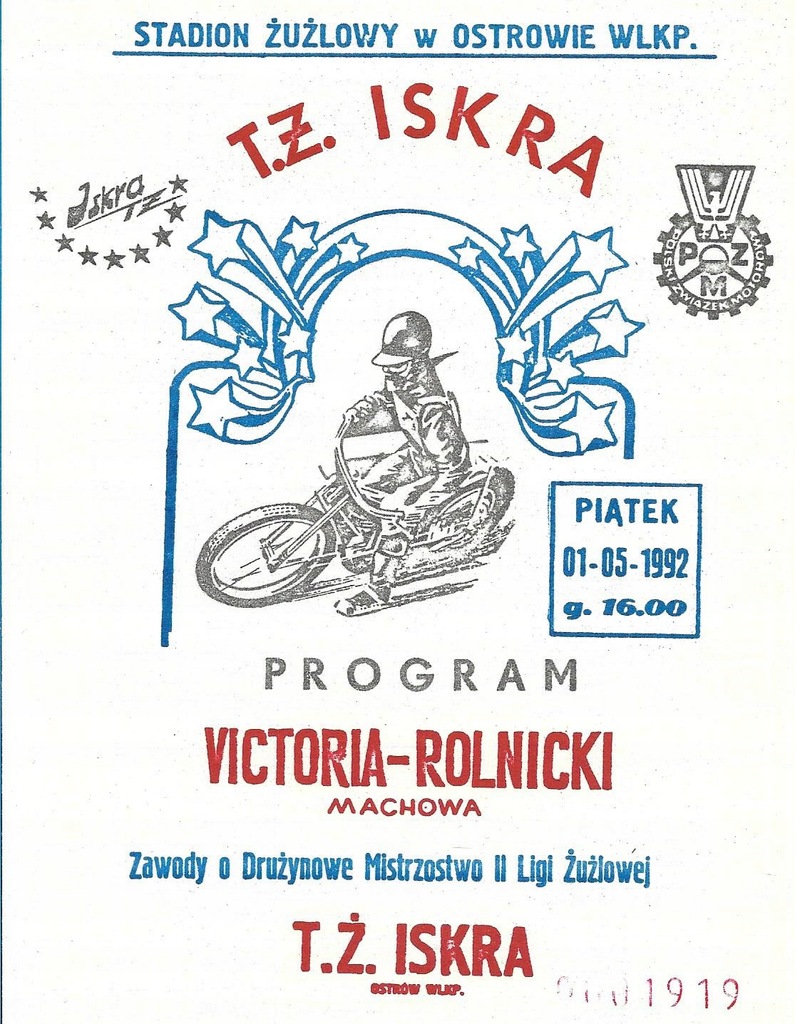 ISKRA OSTRÓW- VICTORIA ROLNICKI MACHOWA 92 czysty