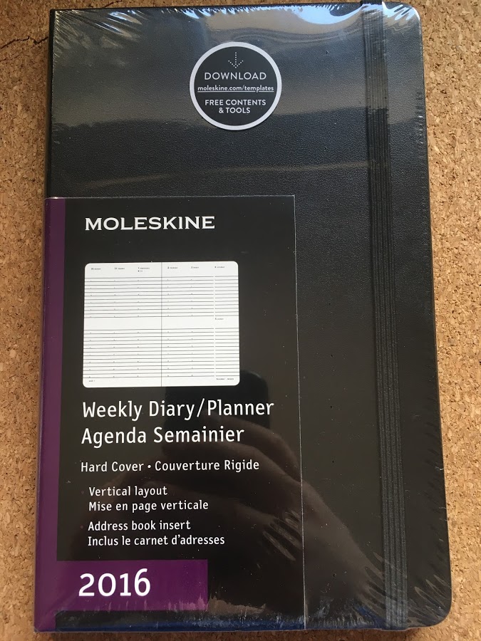Moleskine kalendarz 2016 notes czarny M 144str