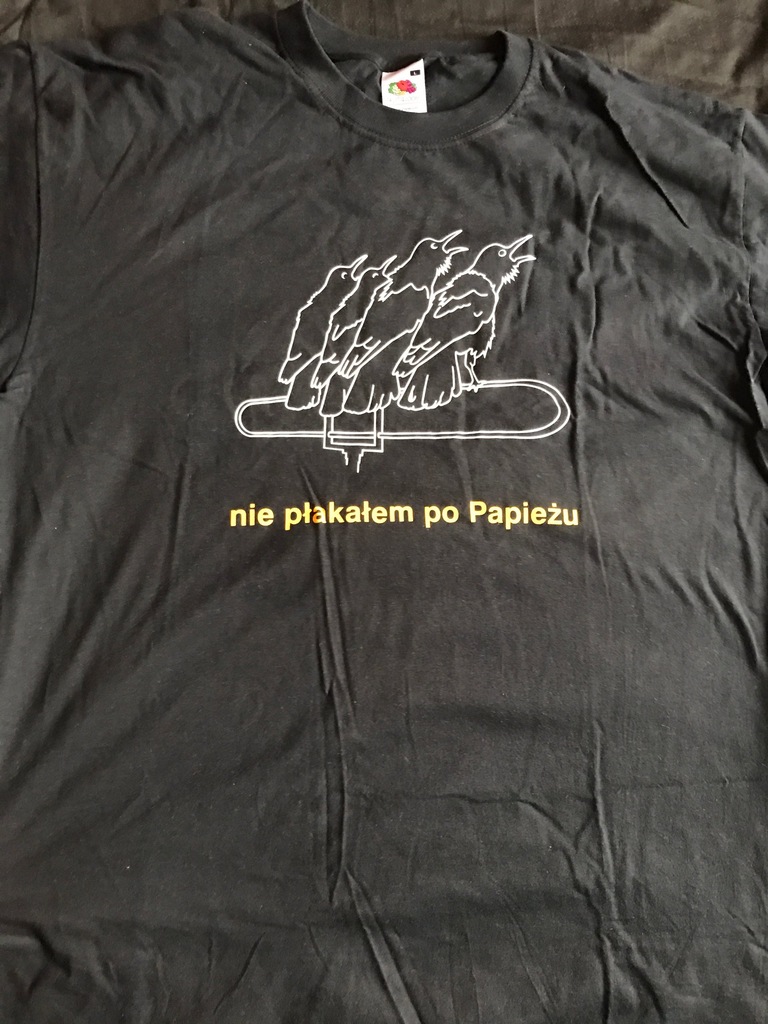 TSHIRT KOSZULKA MĘSKA L NIE PŁAKAŁEM PO PAPIEŻU