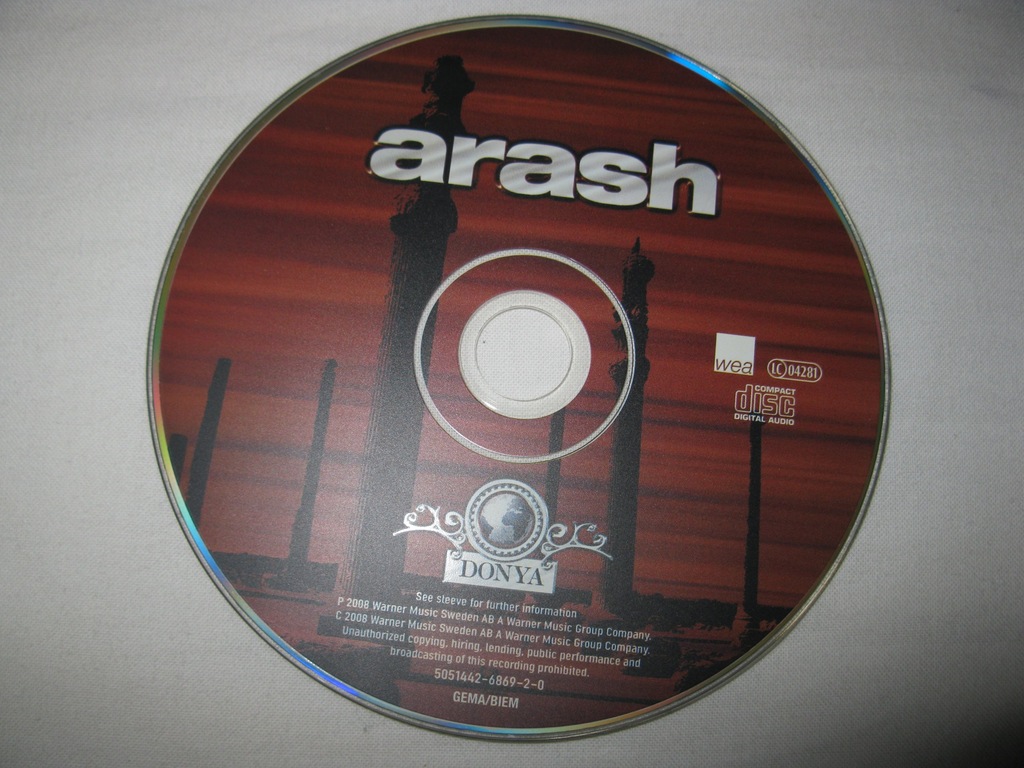 ARASH płyta CD DONYA - 2008 Warner Music EU - NOWA - 7201419533 ...