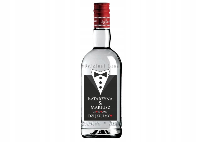 Naklejki na Wódkę Weselną 500ml Podziękowania