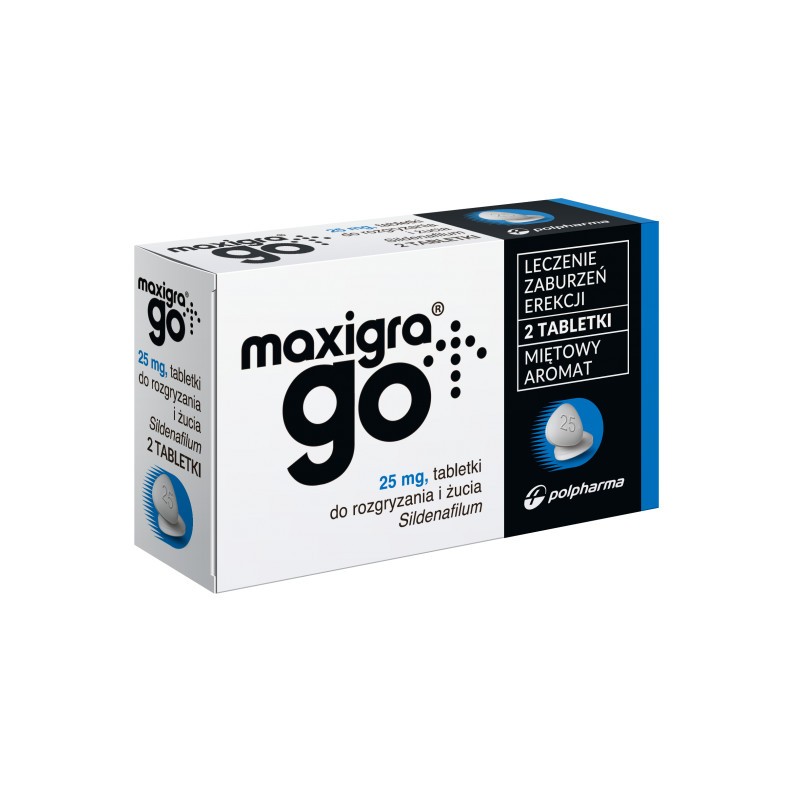 Maxigra Go 25 mg tabl. do rozgryz. i żucia, 2 szt.