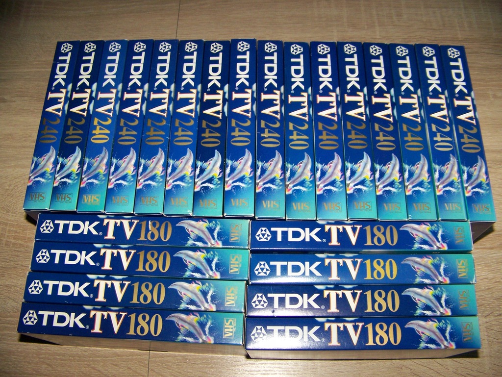 Kasety VHS TDK TV 240 i 180 - 24 sztuki