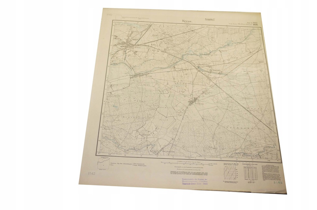 163. Mapa KRZYŻ Wlkp. Kreuz 1:25.000 50,5x59cm