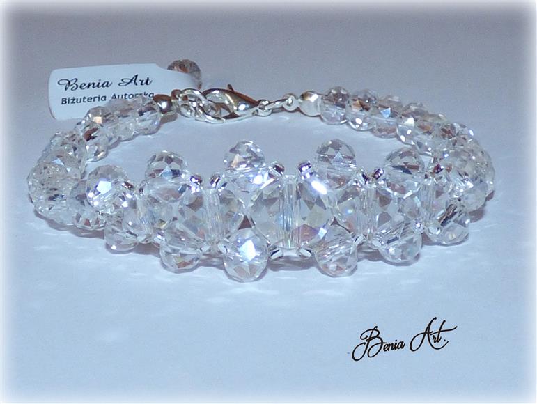 Ślubna bransoletka kryształki crystal ab