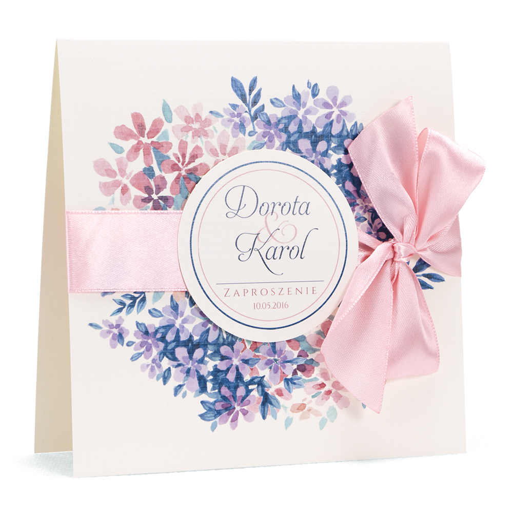 Zaproszenia ślubne motyw FLORALS z kopertą + perso