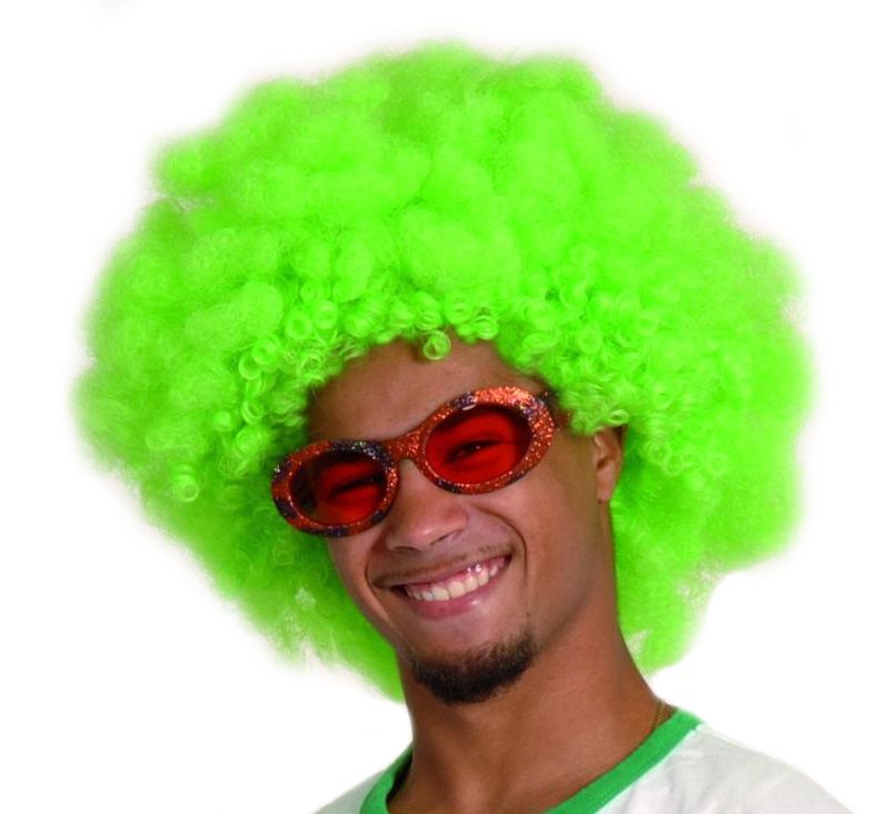 DUŻE AFRO PERUKA LOKI KRĘCONE LOCZKI ZIELONE
