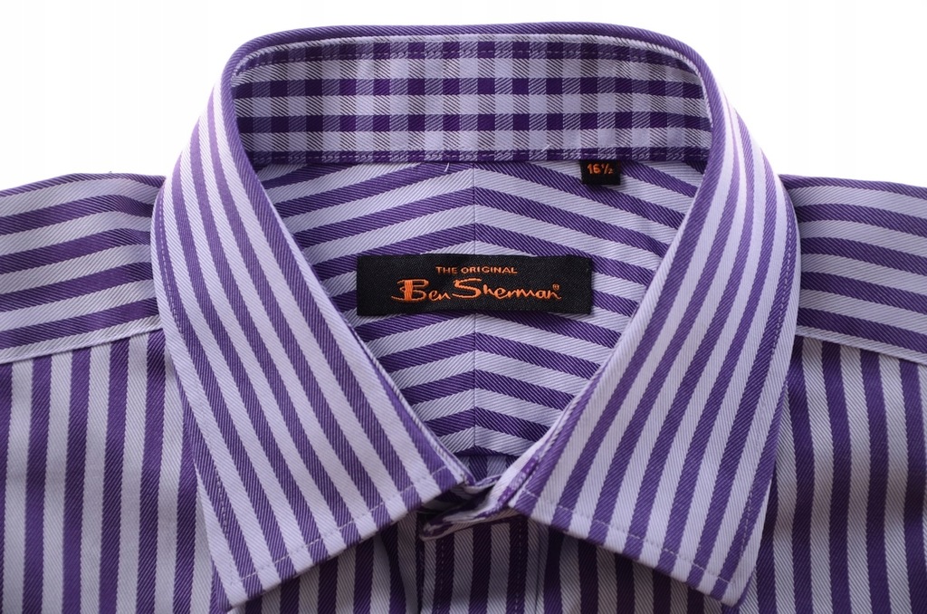 BEN SHERMAN koszula w fioletowe prążki SLIM k 42