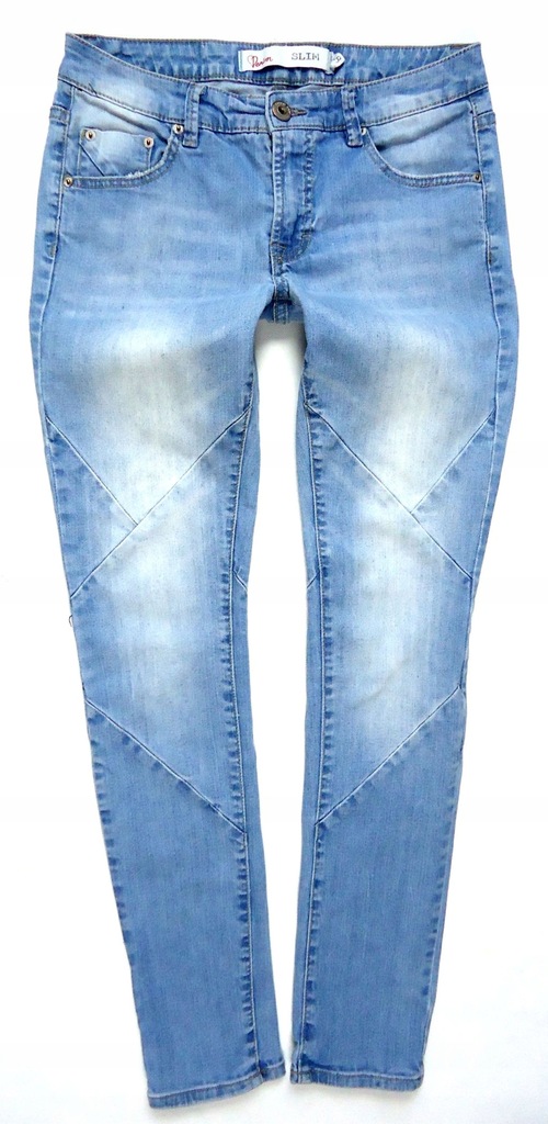 1235 KAPPAHL jeansy rurki SKINNY przetarcia 38/40