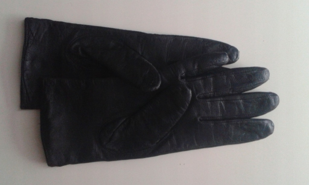 Paihong rękawiczki damskie skórzane czarne