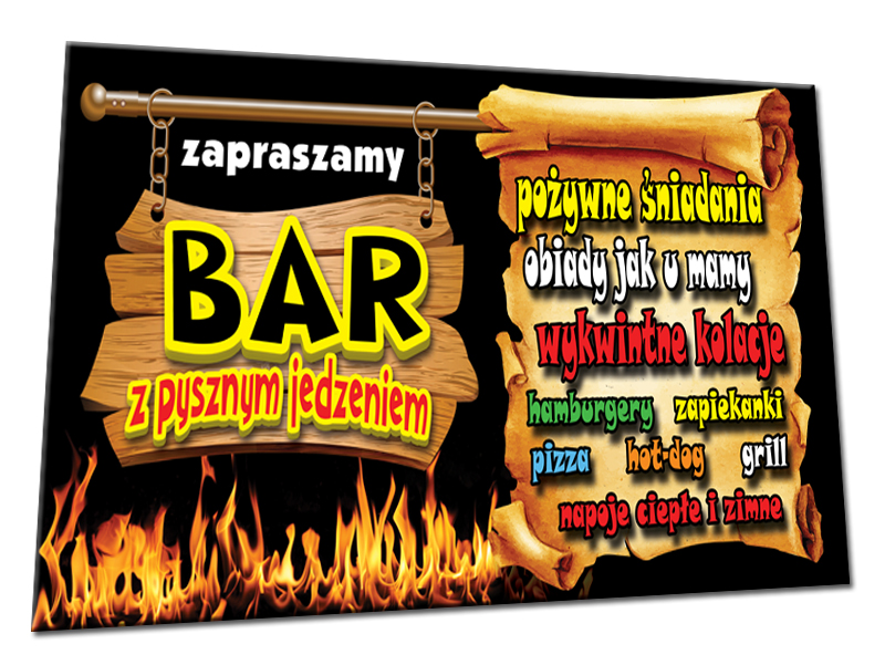BANER REKLAMA 2x1m BAR PUB hamburger grill lody